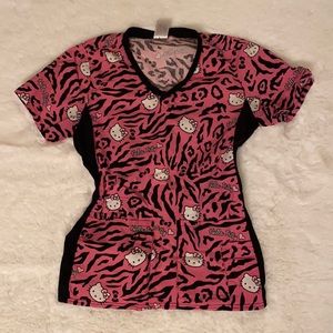 Hello Kitty Pink Zebra Scrubs shirt